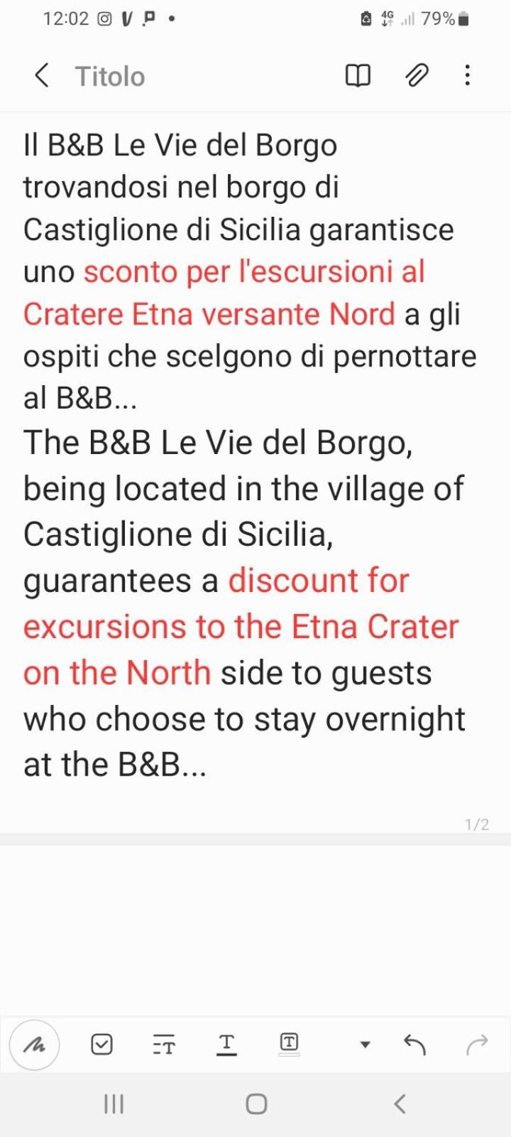 B&B Le Vie Del Borgo Castiglione De Sicilia Exterior photo